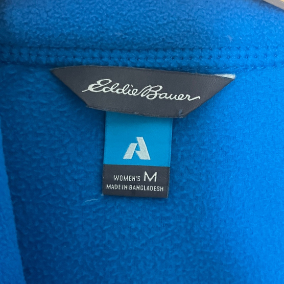 Eddie Bauer Women's Bright Blue Fleece Pullover Medium - Picture 7 of 8